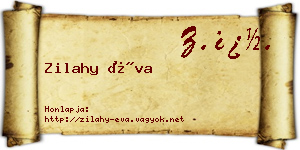 Zilahy Éva névjegykártya